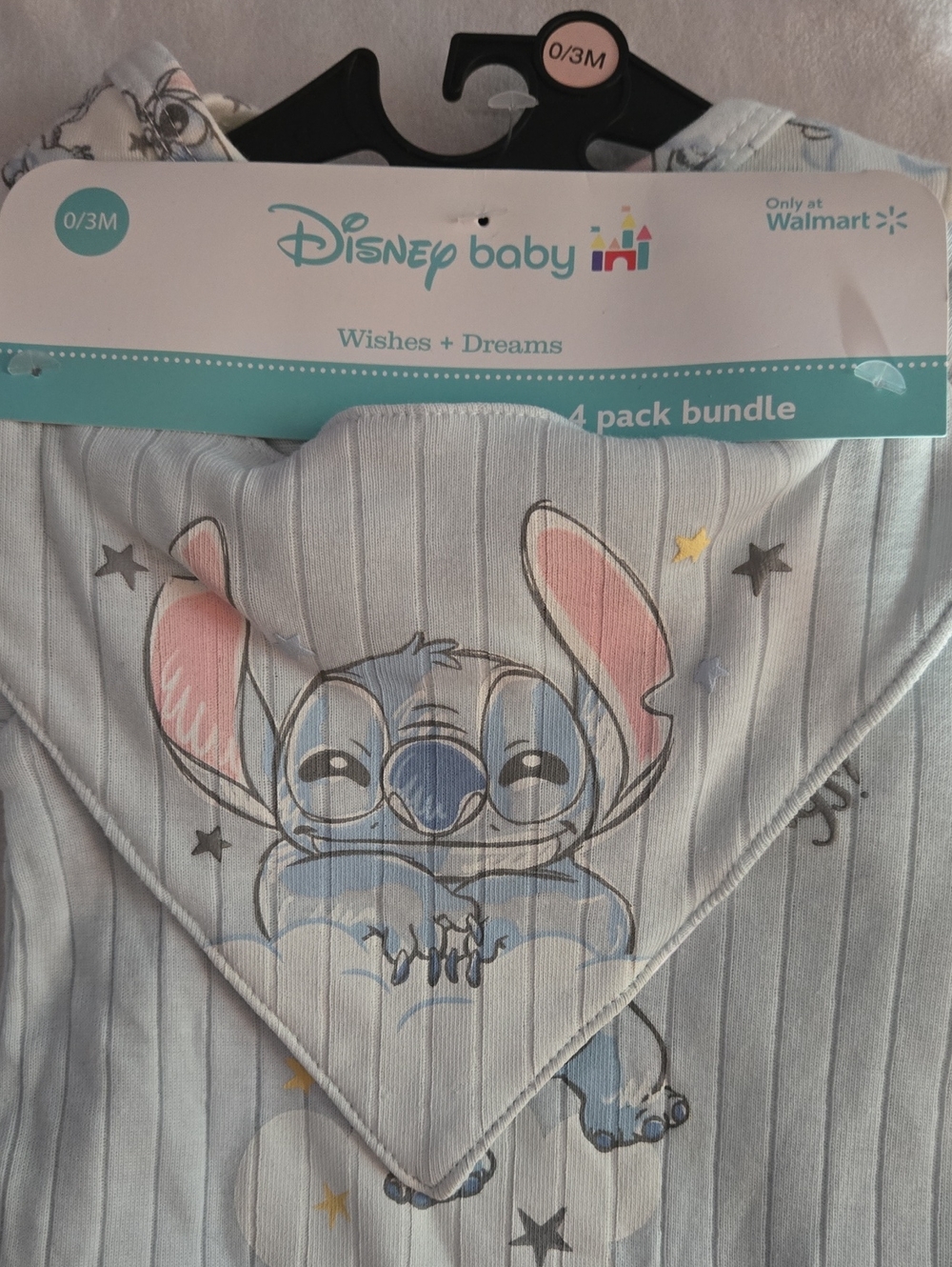NWT Disney Baby 0/3 Month Stitch 4 Piece Outfit - Picture 6 of 7